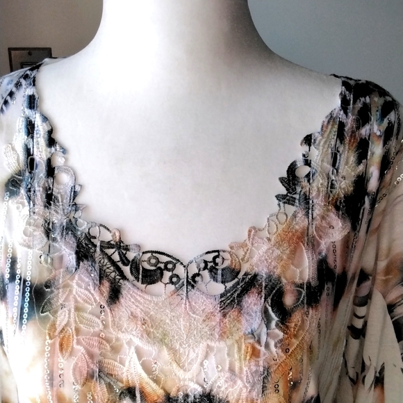 Multi-coloured sequined blouse, medium - Picture 3 of 9